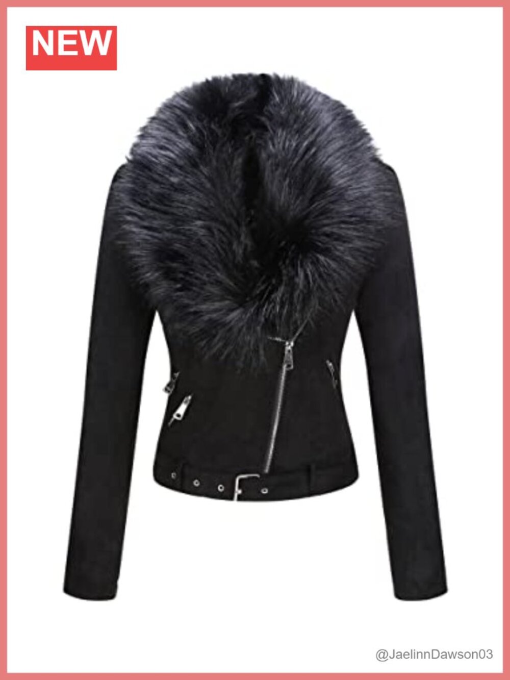 Faux Suede Moto Biker Jacket Sherpa-Lined Winter Coat